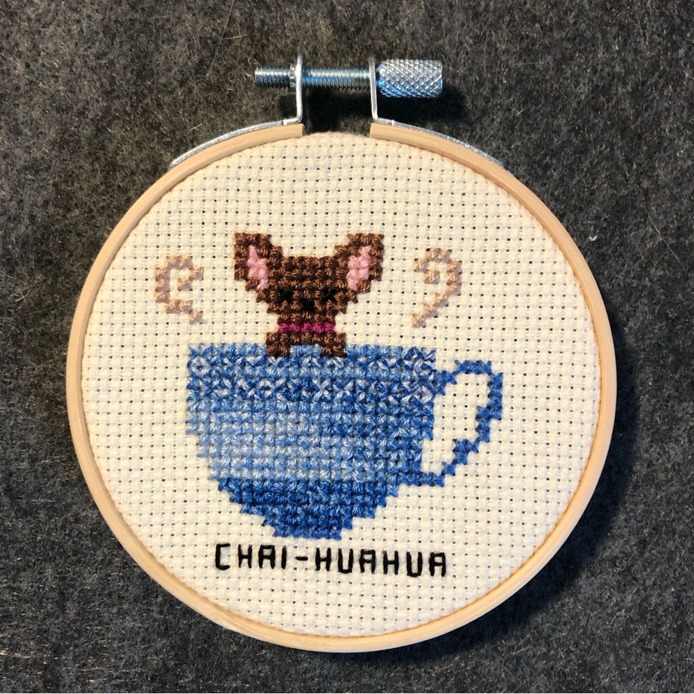 Handmade Chai-huahua Cross Stitch